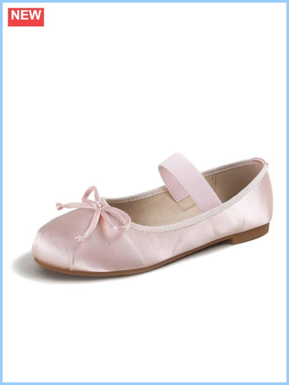 Satin Mary Jane Flats Round Toe Dress Shoes Elastic Strap